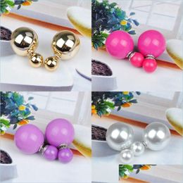 Stud Crystal Fashion Leuke oorbellen Shining Pearls Ball Stud Big For Women Gift Groothandel Pearl Jewelry 4 J2 Drop Delivery 2022 Earring DHDSA