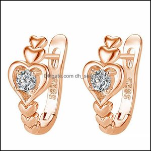 Stud Cubic Zirconia Stone Hoop Pendientes para mujeres y niñas Gold Sier Earring Fashion Party Jewelry Crystals Drop Deliver Dhseller2010 Dh4Lq