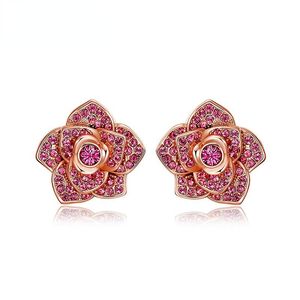Stud Custom Original Ins Rose Crystal Earrings