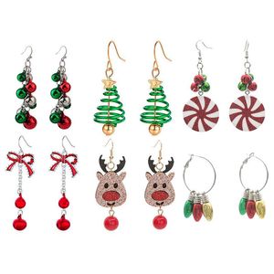 Stud Cute Christmas Earrings Crystal Snowman Sieraden Tree Earring voor vrouwen Creatieve feestaccessoires Girls GiftsStud