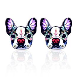 Stud Cute Esmalte Impresión Perro Pendientes Para Mujeres Colorf Cachorro Animal Dibujos Animados Étnico Moda Joyería Regalo Entrega Directa Dhbp0