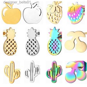 Stud Leuke Fruit Oorbellen Voor Meisje Vrouwen Mooie Ananas Aardbei Toepassen Cherry Cactus Oorstekers Rvs Piercing JewelryL231117