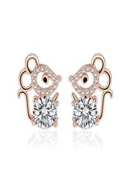 Stud mignon petite souris femmes boucle d'oreille mode coréenne haute qualité animal zircon pierre jeune fille oreille bijoux cadeau accessoire5873099