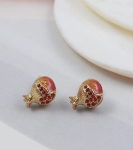 Stud schattig mooie fruit oorbel voor vrouwen vintage rode granaatappel ear JewleryStud4509951