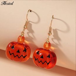 Stud mignon citrouille fantôme boucles d'oreilles Halloween décoration Kawaii orange bijoux pour filles fête cosplay accessoires transparents cadeau 231020