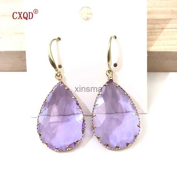 Stud CXQD coréen nouveau Design mode bijoux gouttelettes d'eau forme boucles d'oreilles verre Transparent cristal fête boucles d'oreilles pour les femmes cadeau YQ240129