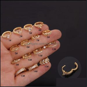 Stud Cz Cartilage Hoop Earring For Women Fashion Helix Tragus Daith Conch Rook Snug Lobe Ear Piercing Jewelry Drop Delivery Earrings Dhqjs