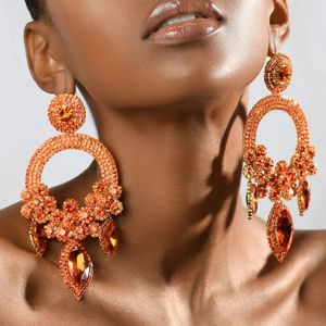 Boucles d'oreilles rondes brillantes pour femmes, bijoux à la mode, accessoire de déclaration pour robe de soirée, 231127