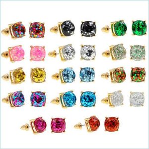 Stud Design Square Glitter Sweet Earring Party Leuke oorbellen Elegant Ear Ring Factory 629 T2 Drop Delivery Sieraden DHVTM