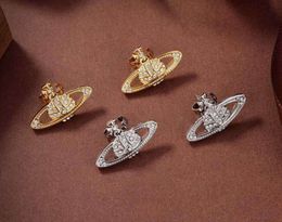Stud Designer Oorbellen Vivian Luxe Dames Mode-sieraden Earing Metal Pearl Earring cjeweler Westwood Woman Tidal flow design 59ess QUZJ26