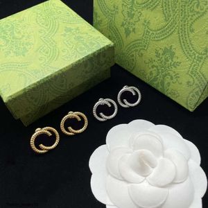 Stud Designer Fashion Boucles d'oreilles en or bicolore Ensemble de bijoux Cadeau de Saint Valentin Fiançailles