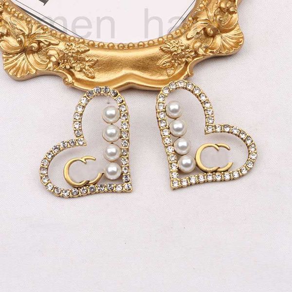 Stud designer Argent Or Boucle D'oreille Designer Pour Femmes Hommes De Luxe Bijoux Cerceau Goutte Cristal Perle Boucles D'oreilles De Fiançailles Oreille Bijoux De Mariage T91N