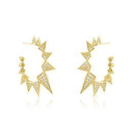 Stud Diamond zircone circulaire petit cerceau boucles d'oreilles coniques mode designer de luxe exagéré boucles d'oreilles élégantes bijoux pour filles femmes coffret cadeau