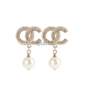 Pendientes de doble perla Pendientes de canal Pendientes colgantes de perlas de diamantes Alta calidad No se desvanecen 19 estilos Joyería de boda para mujer Pendientes de perlas en forma de lágrima x0