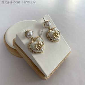 Stud Double Pearl Earrings Channel Stud oorbellen Diamant Pearl Dange oorbellen Hoge kwaliteit Niet vervagen 19 Stijlen Bruiloftsieraden voor dames traan Z230817