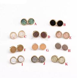 Stud Druzy Drusy oorbellen Goud vergulde Mini Round Round Stud Kerstcadeau Drop Delivery 2021 Sieraden Dhseller2010 DHNKB