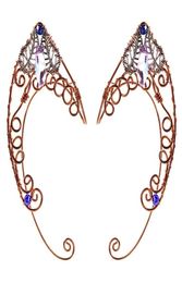 Boucles d'oreilles à coup de goujon enveloppez les papillons nocuchs elfe manchette de manchette fée fée cristal jewelryzircon elfes 2210142074240