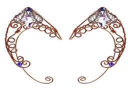 Boucles d'oreilles à Clip pour boucles d'oreilles, papillons, manchettes, ailes d'elfe, mariage, filigrane, bijoux en cristal féerique, elfes en zircon, 2210143502776