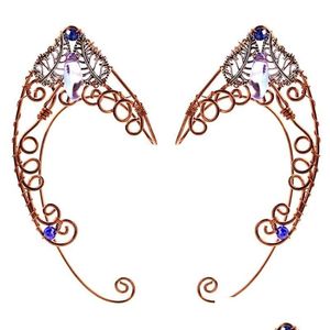 Stud Ear Clip Boucles d'oreilles Wrap Papillons Nocuffs Wing Elf Cuff Mariage Filigrane Fairy Crystal Jewelryzircon Ees 221014 Drop Delivery J Dhsdm