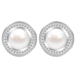 Stud Earring 925 Sterling Silver Sieraden 10 mm Natural Freshwater Pearl Women Oorbellen