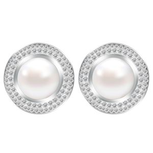 Boucles d'oreilles en argent sterling 925 avec perle d'eau douce naturelle de 10 mm pour femmes