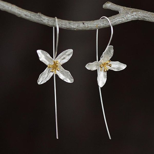 Boucles d'oreilles Fashion Flower Design Boucles d'oreilles en argent sterling 925 pour femmes Bijoux Vente en gros Vente chaude Cadeaux de la Saint-Valentin