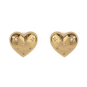 Boucle d'oreille à tige pour femme en laiton plaqué or véritable 18 carats pour mariage