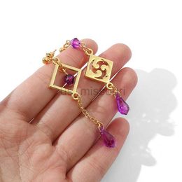 Stud Earring Genhin Impact Earring oorbuien Barbatos Venti Windelement Onregelmatige metalen hanger oorbellen voor vrouwen Cosplay Party J230529