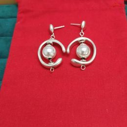 Boucle d'oreille populaire espagnole originale mode 925 couleur argent blanc perle avec encoche cercle broche INORBIT boucles d'oreilles UNO de 50 Jewelr339O