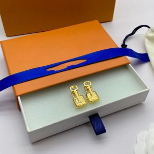 Stud earring met slotontwerp mode sieraden nieuwe mode mannen vrouwen universeel paar geschenk gepresenteerd in doos