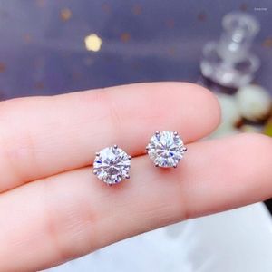 Boucles d'oreilles en Moisanite couleur D 0 5-1 Carat pour femmes, bijoux de mariage étincelants en argent Sterling 100% 925 de la plus haute qualité, 2080