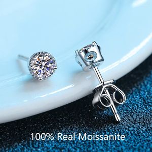 Oorknopjes 0.6ct Moissanite VVS Duidelijkheid Diamant 4mm Voor Vrouwen Mannen Sterling Zilver Effen Oorstekers Fijne Sieraden