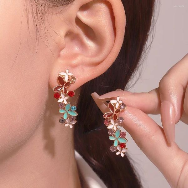 Boucles d'oreilles 0525 papillon fleur mode tempérament demi-cercle coréen pétale oreille bijoux