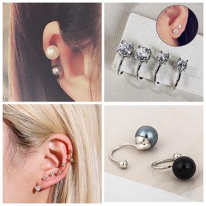 Stud -oorbellen 1/2 stcs Fashion Gift Women Men Sieraden Geen doorboord Pearl Ear Cuff Non Piercing Tragus Zirkon