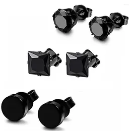 Boucles d'oreilles à tige en acier inoxydable pour hommes et femmes, 1 à 3 paires, ensemble de bijoux de perçage CZ 3-8mm disponibles