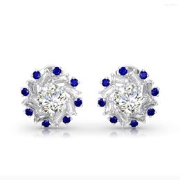 Boucles d'oreilles à tige 1 ct 6,5 mm coupe ronde mariage Moissanite clous femmes créateurs de bijoux de luxe en argent Sterling 925