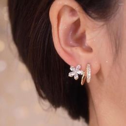 Boucles d'oreilles à tige 1 paire belle femme U anneau Style coréen cubique zircone bijoux cadeaux clous d'oreille femmes