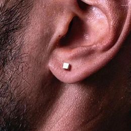 Boucles d'oreilles à clous, 1 paire, classique, CZ/boule/cône/rond/carré, bijoux en acier inoxydable pour hommes et femmes, 3/4/5mm