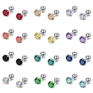 Stud Oorbellen 1 Paar CZ Oor Gemengde Kleuren Kraakbeen Set Rvs Barbell Studs Helix Tragus Piercing 2-8mm