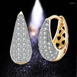 Boucles d'oreilles étalon 1 paire Fashion Femmes Jewelry Ins Metal Gold White Zircon Mignon Accessoire vintage pour Lady Gift