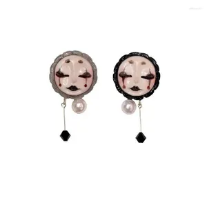 Boucles d'oreilles étalon 1 paire femme personnalité de la mode créative forme de sorcière en argent sterling étalons