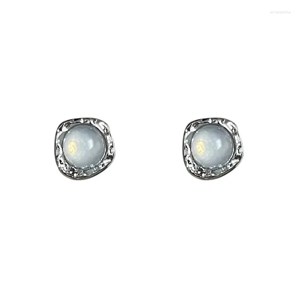 Pendientes de tuerca para mujer, joyería de moda, estilo coreano, Metal, luz de luna, tamaño Mini, 10 par/lote