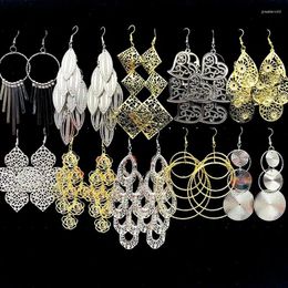 Oorknopjes 10 paar vrouwen Dangle Drop mode-sieraden zilver goud zwart kleuren feestcadeau groothandel