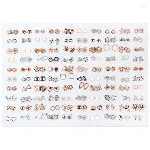 Boucles d'oreilles à tige 100 paires Styles assortis Mini lot hypoallergénique en plastique pour enfants F3MD