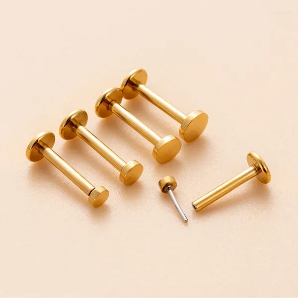 Pendientes de tuerca 10 unids/lote 16G 1,2 8mm pasador redondo de acero inoxidable para mujer joyería de moda oreja Piercing labio anillo adolescente