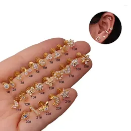 Boucles d'oreilles Stud 10pcs / lot en gros de 1,2 mm 16g Piercing en acier inoxydable pour les femmes bijoux à la mode