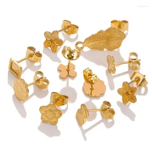 Boucles d'oreilles à tige en acier inoxydable, 10 pièces, multi-formes, émail hypoallergénique, Base de plateau vide, bricolage, boucles d'oreilles, fournitures de fabrication de bijoux, vente en gros