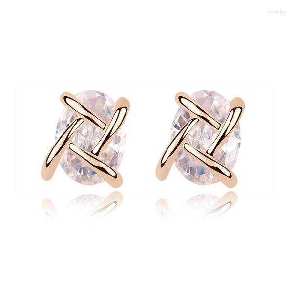 Boucles d'oreilles 11.11 Brincos ovales pour femmes avec zircon cubique Champagne couleur or mode marque Design boucles d'oreilles bijoux cadeau