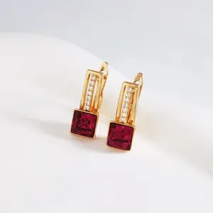 Boucles d'oreilles à clips pour femmes, tendance 11.11, faites avec des cristaux d'autriche, Bijoux de fête, couleur or 18 carats, à la mode