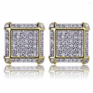 Boucles d'oreilles Stud 11 mm Micro Pavic Cubic Zirconia Bling Iced Out Square for Men Hip Hop Fashion Jielry Rivets GORD46232318187451
